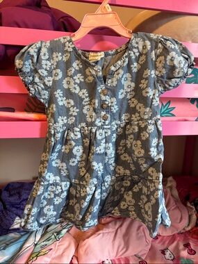 One Step Up Blue Floral Casual Dress